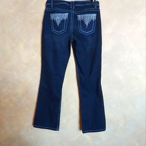 navy blue jeans bootcut